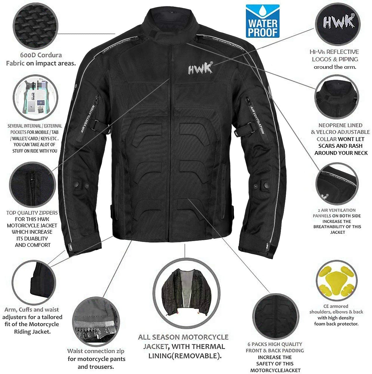 Men's Spyder Enduro Motocross Jacket in Weather-Resistant Cordura Textile Fabric