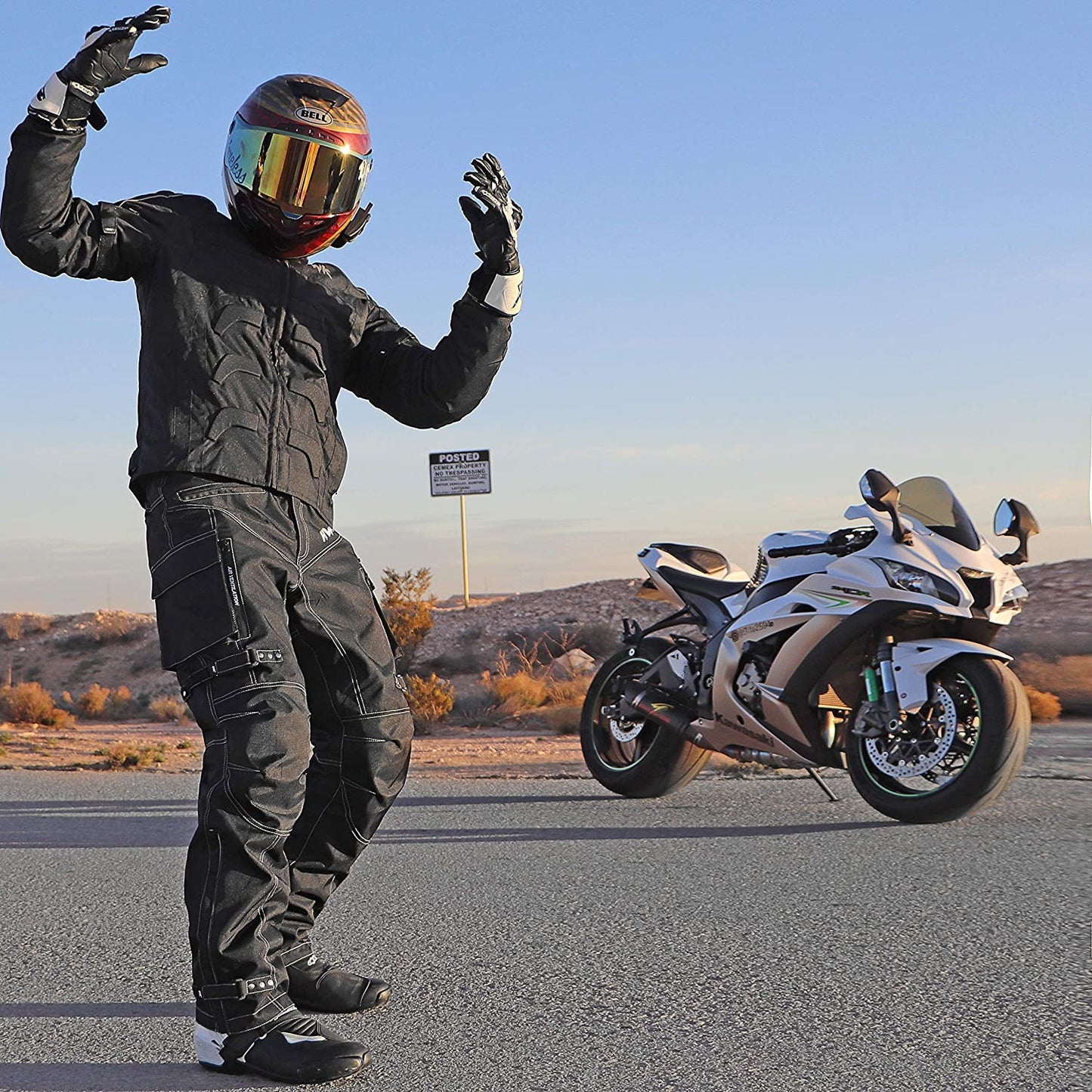 Men's Spyder Enduro Motocross Jacket in Weather-Resistant Cordura Textile Fabric